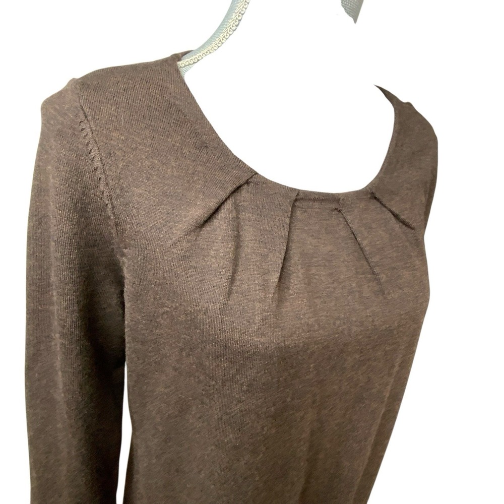 Talbots Merino Wool Blend Sweater Dress Size‎ Large Brown Black Knee Length NWT - Picture 3 of 7
